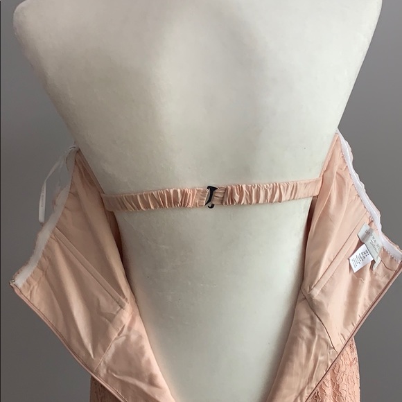 Donna Morgan Pink Column Reese Strapless Dress 4 - Picture 6 of 8